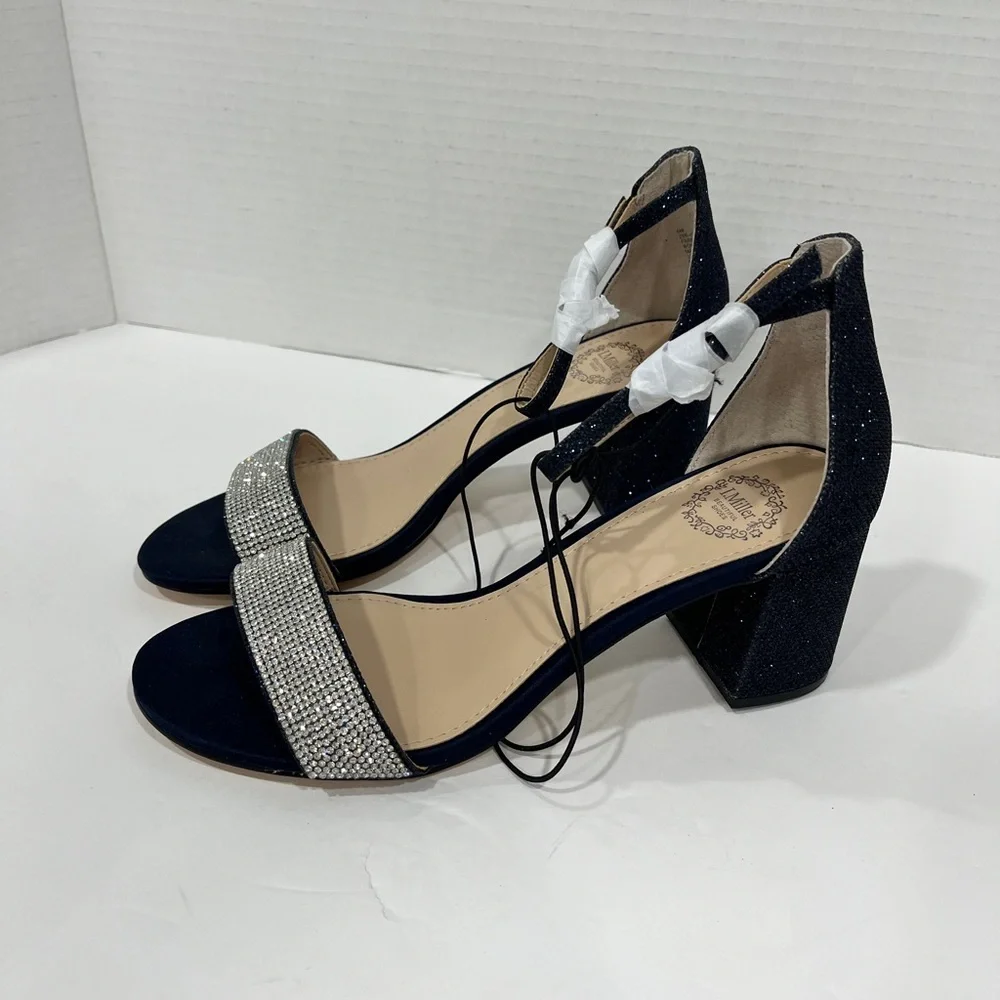 I. Miller Shoes Womens Emely Buckle Open Toe Block Heel‎ Pumps. Size 6M. Navy